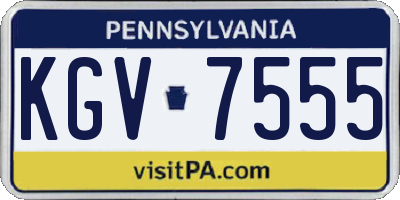 PA license plate KGV7555