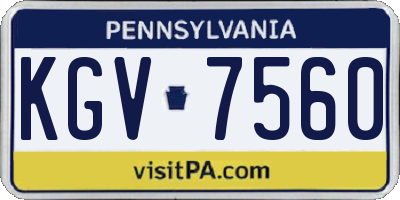 PA license plate KGV7560