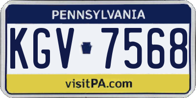 PA license plate KGV7568