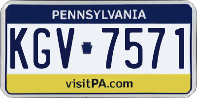 PA license plate KGV7571