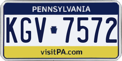 PA license plate KGV7572