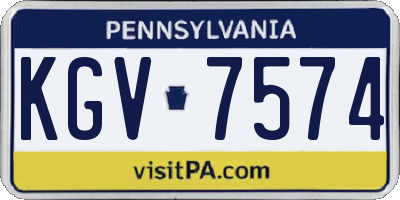 PA license plate KGV7574