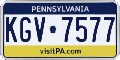 PA license plate KGV7577