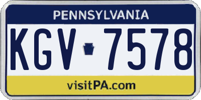 PA license plate KGV7578