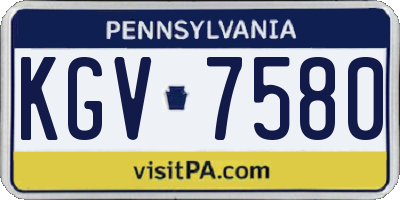 PA license plate KGV7580