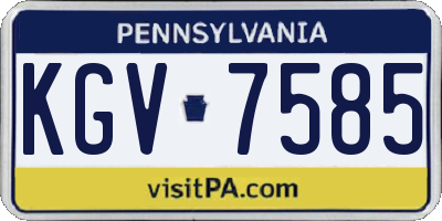 PA license plate KGV7585