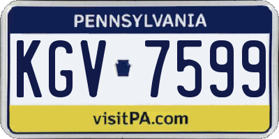 PA license plate KGV7599