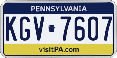 PA license plate KGV7607