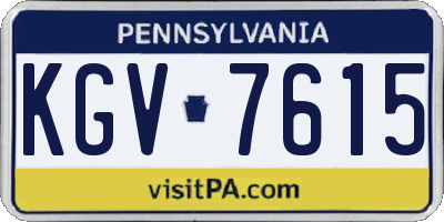 PA license plate KGV7615