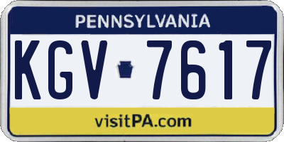PA license plate KGV7617