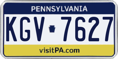 PA license plate KGV7627