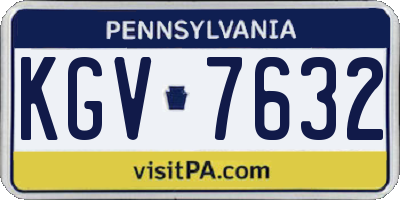 PA license plate KGV7632