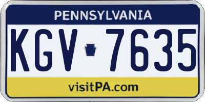 PA license plate KGV7635