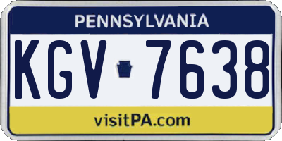 PA license plate KGV7638
