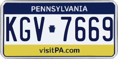 PA license plate KGV7669