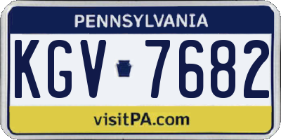 PA license plate KGV7682