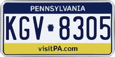 PA license plate KGV8305