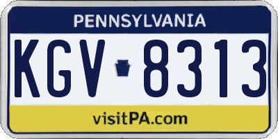 PA license plate KGV8313