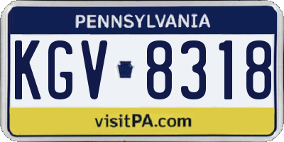 PA license plate KGV8318