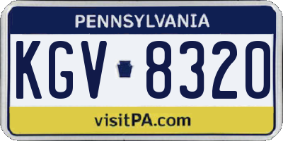 PA license plate KGV8320