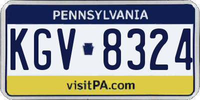 PA license plate KGV8324