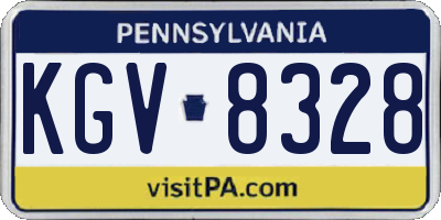 PA license plate KGV8328