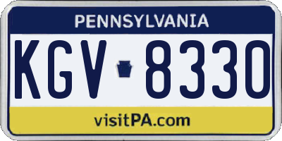 PA license plate KGV8330