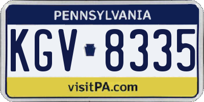 PA license plate KGV8335