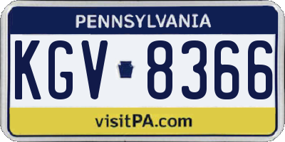 PA license plate KGV8366