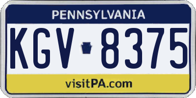 PA license plate KGV8375