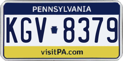 PA license plate KGV8379