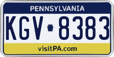 PA license plate KGV8383