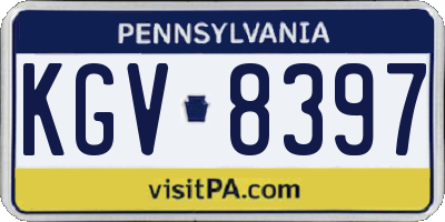 PA license plate KGV8397