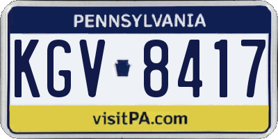 PA license plate KGV8417