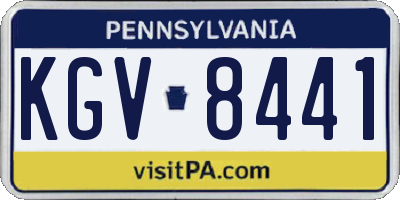 PA license plate KGV8441