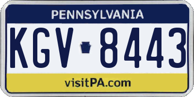 PA license plate KGV8443