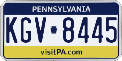 PA license plate KGV8445