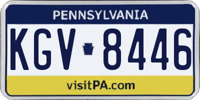 PA license plate KGV8446