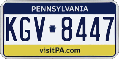 PA license plate KGV8447