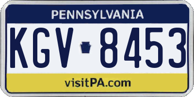 PA license plate KGV8453