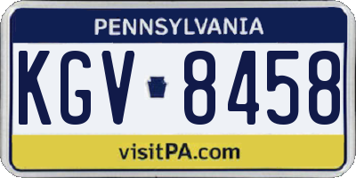 PA license plate KGV8458