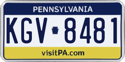 PA license plate KGV8481