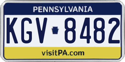PA license plate KGV8482
