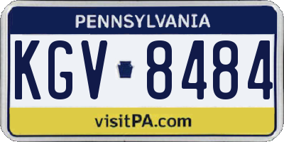 PA license plate KGV8484