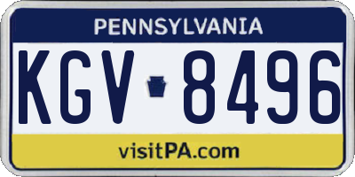 PA license plate KGV8496