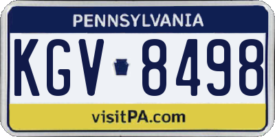 PA license plate KGV8498