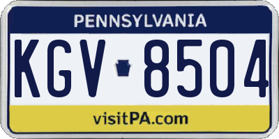 PA license plate KGV8504