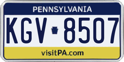 PA license plate KGV8507