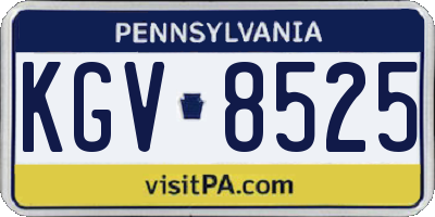 PA license plate KGV8525