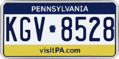 PA license plate KGV8528